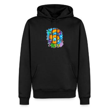 6 Anniversaire 6 ans avec motif animal - six - Sweat à capuche Premium bio Homme - noir - Devant - Nico (187cm)