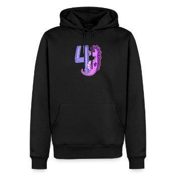 4ème anniversaire Motif Seahorse - quatre ans - Sweat à capuche Premium bio Homme - noir - Devant - Nico (187cm)
