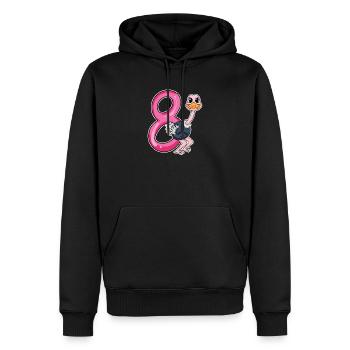 Bouquet motif 8e anniversaire - huit ans - Sweat à capuche Premium bio Homme - noir - Devant - Nico (187cm)