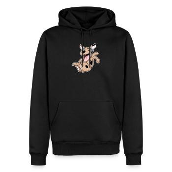 Lachender Hund - Männer Premium Bio Hoodie - Schwarz - Vorne - Nico (187cm)