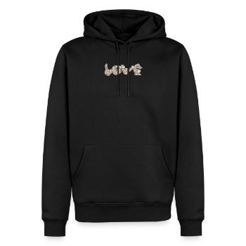 Affe LOVE Yoga - Männer Premium Bio Hoodie - Schwarz - Vorne - Nico (187cm)