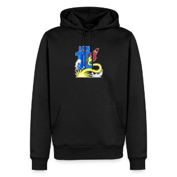 10 Birthday Boy Astronaut Rocket - Dix ans - Sweat à capuche Premium bio Homme - noir - Devant - Nico (187cm)