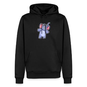 Niedlicher Kleiner Elefant - Männer Premium Bio Hoodie - Schwarz - Vorne - Nico (187cm)