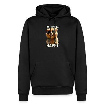 Quokka Be Quokka Happy Australie Smile Quokkas - Sweat à capuche Premium bio Homme - noir - Devant - Nico (187cm)
