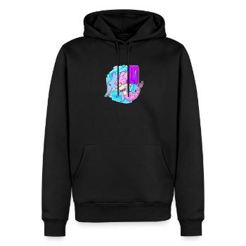 Fille - 10e anniversaire Sirène - Fille - Sweat à capuche Premium bio Homme - noir - Devant - Nico (187cm)
