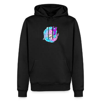 Fille - 4ème anniversaire Mermaid Daughter - Sweat à capuche Premium bio Homme - noir - Devant - Nico (187cm)