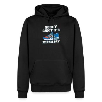 Sneakerhead Sammler - Männer Premium Bio Hoodie - Schwarz - Vorne - Nico (187cm)