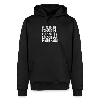 Nicht Schubsen Kölsch Kölle Kölner Karneval Köln - Männer Premium Bio Hoodie - Schwarz - Vorne - Nico (187cm)