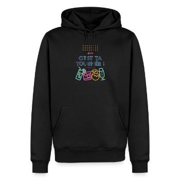 c est ta tournée ! Design humour apéro - Sweat à capuche Premium bio Homme - noir - Devant - Nico (187cm)
