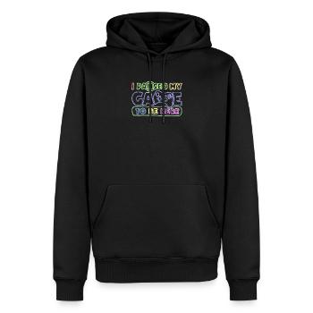 I Paused My Game To Be Here Funny Video Game - Sweat à capuche Premium bio Homme - noir - Devant - Nico (187cm)