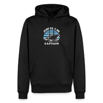 Appelez-moi capitaine | Bateau - Sweat à capuche Premium bio Homme - noir - Devant - Nico (187cm)