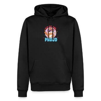 Fabelhaftes Faultier-Leben mit LGBT-Flagge, St - Männer Premium Bio Hoodie - Schwarz - Vorne - Nico (187cm)
