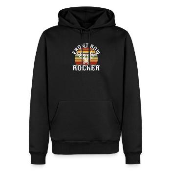 Front Row Rocker: Vintage Rock n Roll, Hard Rock - Männer Premium Bio Hoodie - Schwarz - Vorne - Nico (187cm)