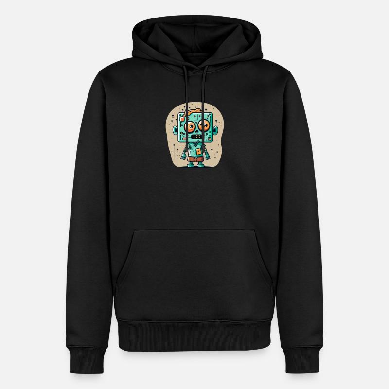 zombie mignon avec une tête carrée - Sweat à capuche Premium bio Homme - noir