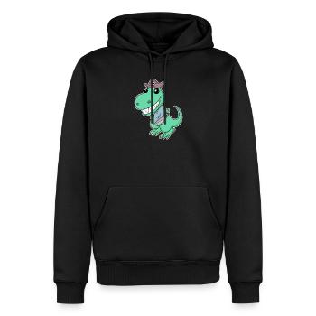 Dinosaure Pirate pour les enfants - Sweat à capuche Premium bio Homme - noir - Devant - Nico (187cm)