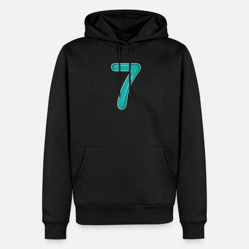 7 - Sieben - Männer Premium Bio Hoodie - Schwarz