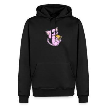 Sphynx Katze Pizza - Männer Premium Bio Hoodie - Schwarz - Vorne - Nico (187cm)