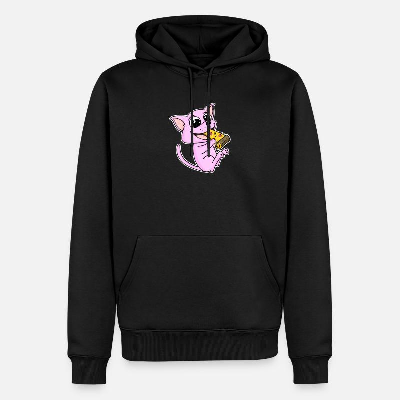 Sphynx Katze Pizza - Männer Premium Bio Hoodie - Schwarz