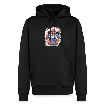 Mouette - Sweat à capuche Premium bio Homme - noir - Devant - Nico (187cm)