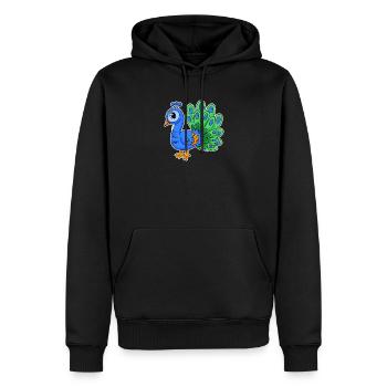Paon - Sweat à capuche Premium bio Homme - noir - Devant - Nico (187cm)