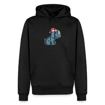 Nashorn Weihnachten - Männer Premium Bio Hoodie - Schwarz - Vorne - Nico (187cm)