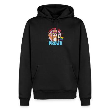 Fabelhaftes Faultier-Leben mit LGBT-Flagge - Männer Premium Bio Hoodie - Schwarz - Vorne - Nico (187cm)