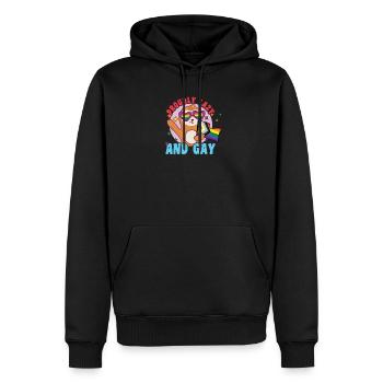 Fabelhaftes Faultier-Leben mit LGBT-Flagge - Männer Premium Bio Hoodie - Schwarz - Vorne - Nico (187cm)