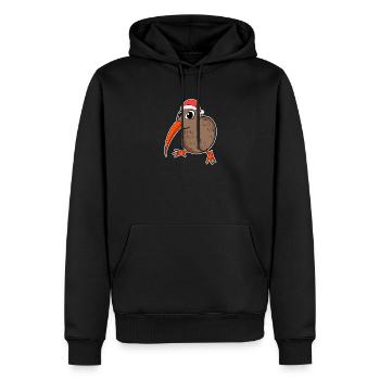 Kiwi Vogel Weihnachten - Männer Premium Bio Hoodie - Schwarz - Vorne - Nico (187cm)