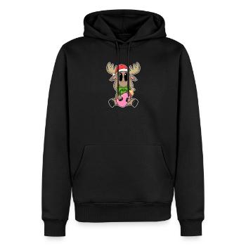 Elch Baby Weihnachten - Männer Premium Bio Hoodie - Schwarz - Vorne - Nico (187cm)