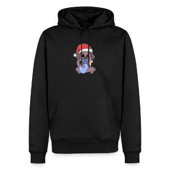 Hund Baby Weihnachten - Männer Premium Bio Hoodie - Schwarz - Vorne - Nico (187cm)