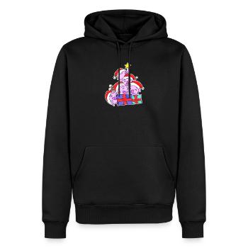 Schwein Schweine Weihnachtsbaum Weihnachten - Männer Premium Bio Hoodie - Schwarz - Vorne - Nico (187cm)