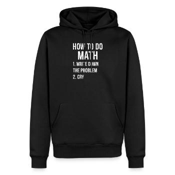 Comment faire des maths drôle de chemise - Sweat à capuche Premium bio Homme - noir - Devant - Nico (187cm)