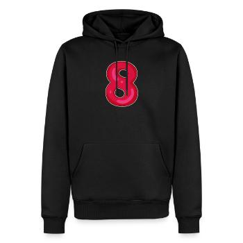 Zahl 8 Nummer Acht - Männer Premium Bio Hoodie - Schwarz - Vorne - Nico (187cm)