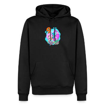 Fille - 9e anniversaire sirène - fille - Sweat à capuche Premium bio Homme - noir - Devant - Nico (187cm)