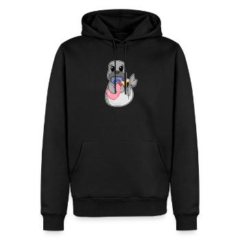 Baby Seelöwe Motiv - Männer Premium Bio Hoodie - Schwarz - Vorne - Nico (187cm)