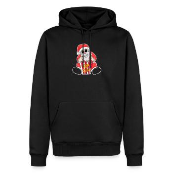 Weihnachtsmann Popcorn Weihnachten - Männer Premium Bio Hoodie - Schwarz - Vorne - Nico (187cm)