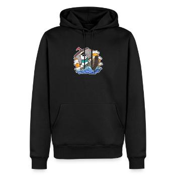 Capitaine Sailor Bear - Sweat à capuche Premium bio Homme - noir - Devant - Nico (187cm)