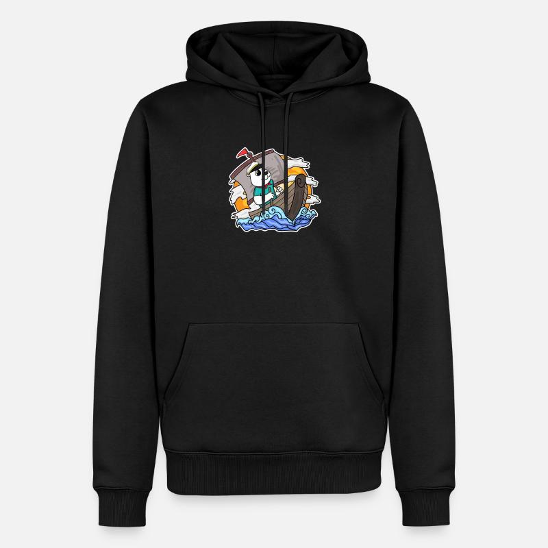 Capitaine Sailor Bear - Sweat à capuche Premium bio Homme - noir