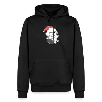 Mouton, Caniche, Chien, Animal, Noël - Sweat à capuche Premium bio Homme - noir - Devant - Nico (187cm)