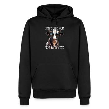Pas ta mère Pas ton lait Végétalien Végétarien Végétarien - Sweat à capuche Premium bio Homme - noir - Devant - Nico (187cm)