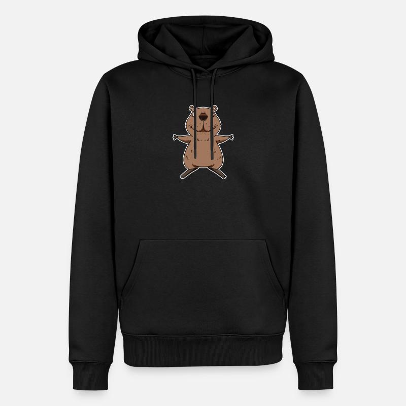 Capybara - Männer Premium Bio Hoodie - Schwarz