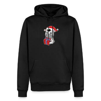 Esel mit Weihnachtsmütze - Weihnachten - Männer Premium Bio Hoodie - Schwarz - Vorne - Nico (187cm)