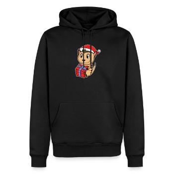Suricate avec chapeau de Père Noël - Noël - Sweat à capuche Premium bio Homme - noir - Devant - Nico (187cm)