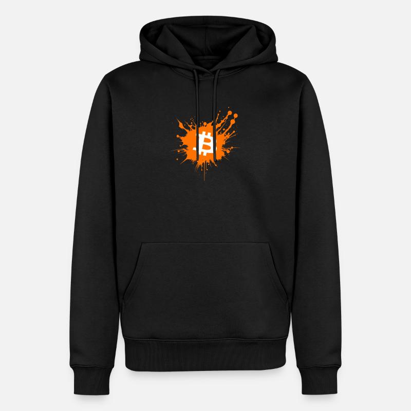 Bitcoin Crypto Cryptocurrency Splash - Sweat à capuche Premium bio Homme - noir