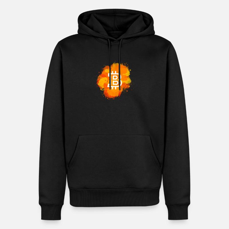 Bitcoin Crypto Cryptocurrency Splash - Sweat à capuche Premium bio Homme - noir