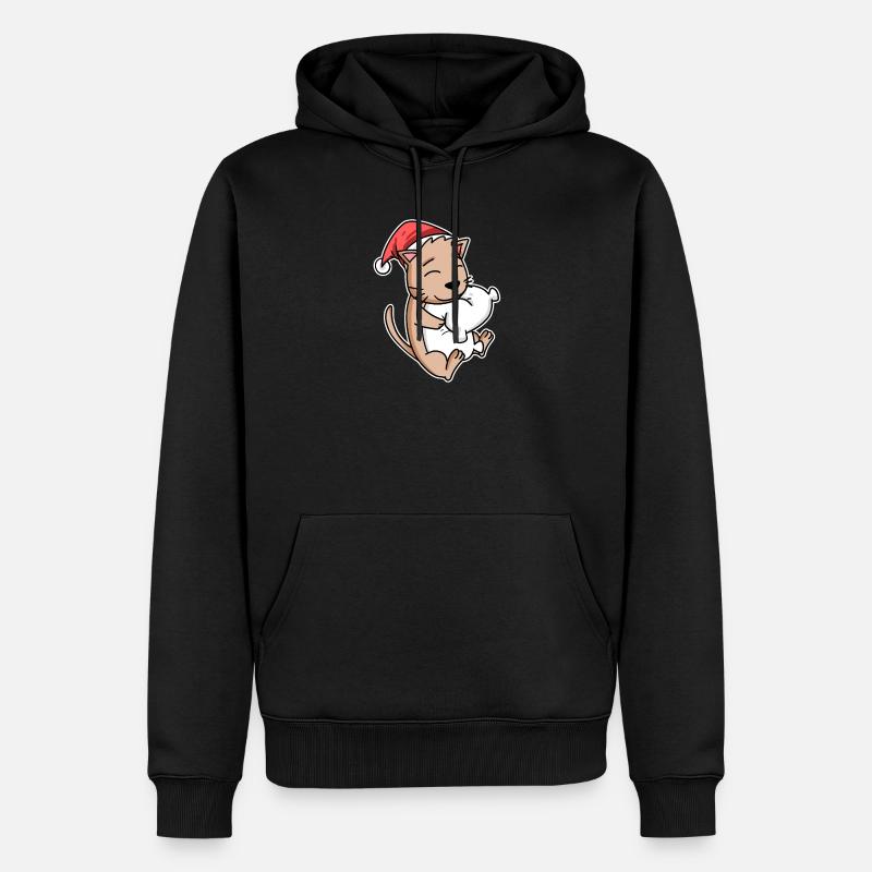 Chat - Sweat à capuche Premium bio Homme - noir