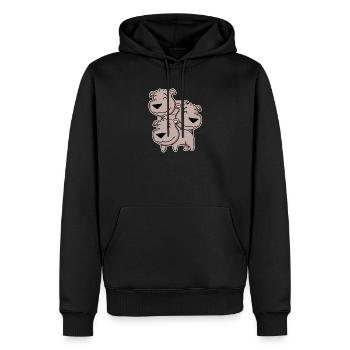 Brown Bear Motif Bear - Men’s Premium Organic Hoodie - black - Front - Nico (187cm)