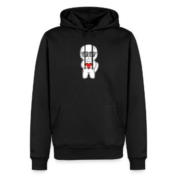 Hund mit Herz und Brille - Bichon Frise - Männer Premium Bio Hoodie - Schwarz - Vorne - Nico (187cm)