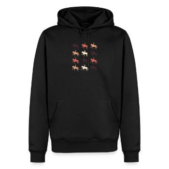 Dressurpferd - Männer Premium Bio Hoodie - Schwarz - Vorne - Nico (187cm)