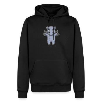 Hippo Dumbbell Training Strength Training Fitness - Men’s Premium Organic Hoodie - black - Front - Nico (187cm)